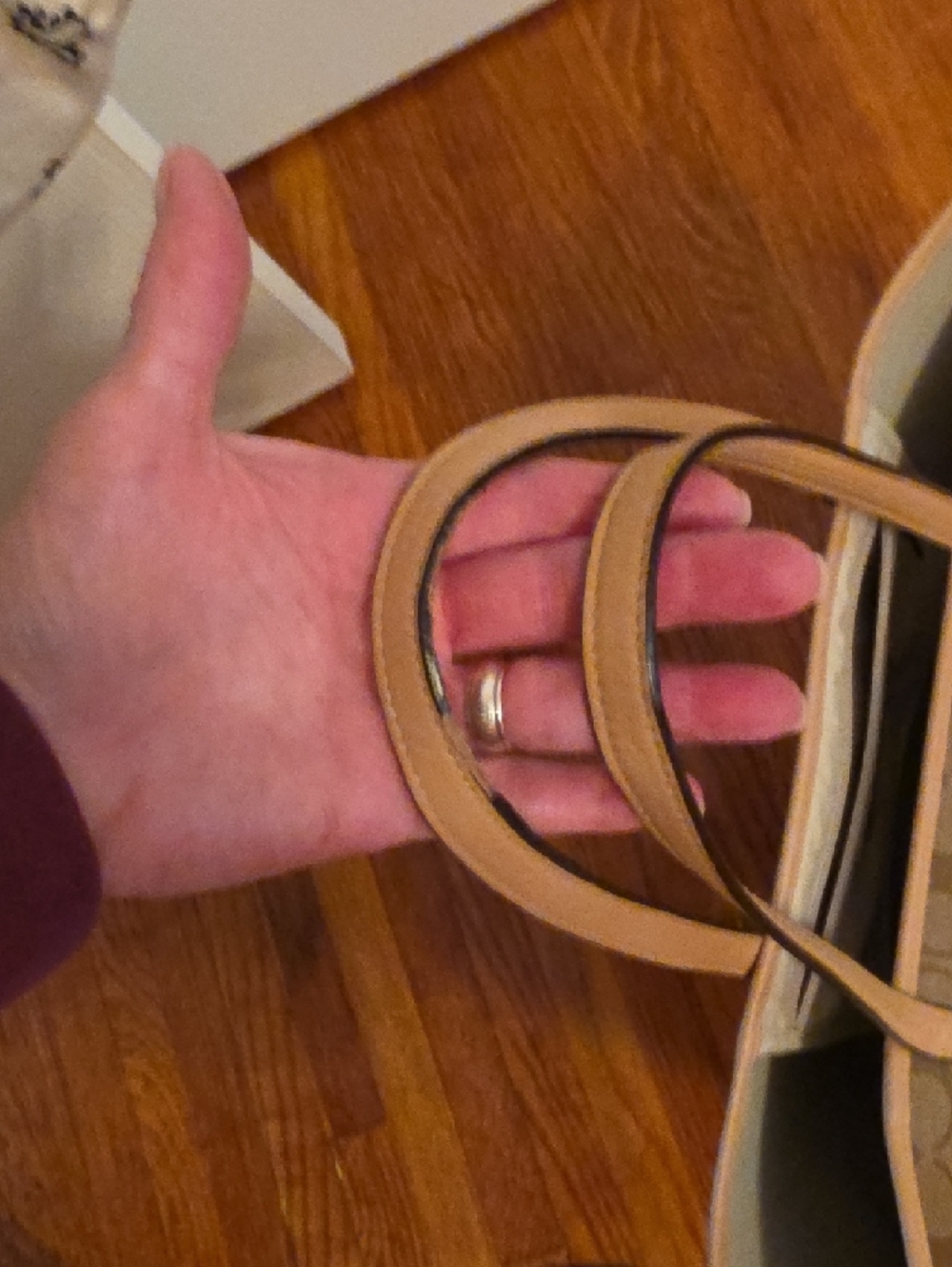 Coach Brown Signature Canvas Tote with Tan Trim and Straps - Picture 5 of 5